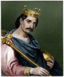 Porträt von Karl II. der Kahle (823 - 877), König von Frankreich - in „Histoire des Francais“ von Lavallee, Gravur