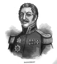 Porträt von Charles Marie, Graf Denys von Damremont (1783-1837), französischer General. Gravur in „Les Illustrations De L