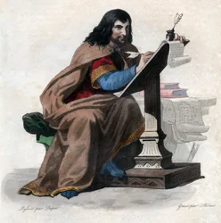 Porträt von Einhard (Eginhard, Einhart, Einard, Einhard) (775-840), fränkischer Gelehrter und Höfling