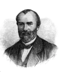 Porträt von François-Saturnin-Léonide Babaud-Laribière (François Saturnin Léonide Babaud Laribière) (1819-1873), französischer Politiker und Freimaurer - Stich von 1870