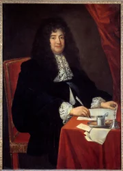 Porträt von Francois Michel Le Tellier, Marquis de Louvois (1639 - 1691), französischer Politiker. Anonymes Gemälde des 17. Jahrhunderts. Museum von Versailles.