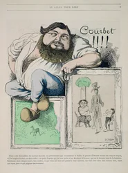 Porträt von Gustave Courbet (1819-77) Illustration aus Gill Revue, veröffentlicht 1868 von Marchandeau