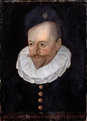 Porträt von Henri I Herzog von Montmorency, Konnetabel von Frankreich (1534-1614) Gemälde der französischen Schule des 16. Jahrhunderts. Dim. 0,31 x 0,22 m. Versailles, Schlösser von Versailles und Trianon