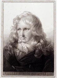Porträt von Jacques Henri Bernardin de Saint-Pierre (1737-1814), französischer Schriftsteller. Anonyme Gravur des 18. Jahrhunderts. Paris, Bibliothek der Sorbonne