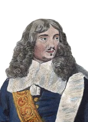Porträt von Jean Baptiste (Jean-Baptiste) Colbert (1619-1683), französischer Politiker. Illustration aus „Le Plutarque Français“ von Edmond Mennechet