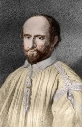 Porträt von Jean Duvergier de Hauranne (1581-1643), Abt von Saint-Cyran, französischer Religions- und Theologiegelehrter Jansenist, Gravur aus 