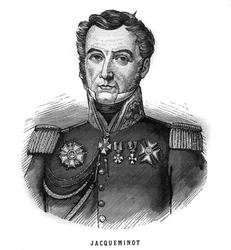 Porträt von Jean Francois Jacqueminot, Viscount von Ham (1787-1865), französischer General und Politiker. Gravur in „Les Illustrations De L