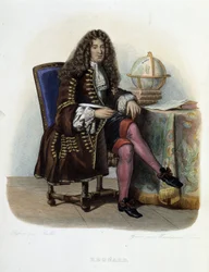 Porträt von Jean Francois Regnard, französischer Schriftsteller und Dramatiker (1655-1709) - in „Le Plutarque français“, von Mennechet