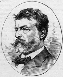 Porträt von Jean Louis Ernest Meissonier (1815-1891), französischer Maler. Gravur in „Le Monde Illustré“ Nr. 890 vom 2. Mai 1874
