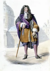 Porträt von Jean de La Fontaine, französischer Schriftsteller (1621-1695) - in Hrsg. Mennechet, „Le Plutarque français“