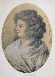 Porträt von Jeanne-Marie Roland de la Platiere (geb. Philippon) (1754-93) in der Conciergerie