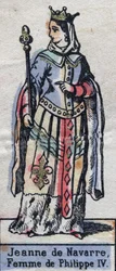 Porträt von Johanna I. von Navarra (1273-1304), Ehefrau von Philipp IV. von Frankreich. (Dynastie der Kapetinger). Illustration Ende des 19. Jahrhunderts