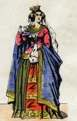 Porträt von Johanna von Burgund (ca. 1291-1330), Ehefrau von Philipp V. von Frankreich. (Kapetinger-Dynastie).