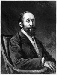 Porträt von Jules Claretie (1840-1913), französischer Romanautor und Mitglied der französischen Akademie zwischen 1888 und 1913, in „Die Illustrierte Welt“
