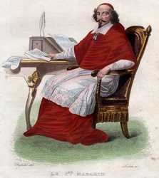 Porträt von Jules Mazarin (1602-1661), französisch-italienischer Kardinal, Diplomat und Politiker