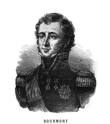 Porträt von Louis Auguste Victor de Ghaisne de Bourmont (1773-1846), Marschall von Frankreich. Gravur in „Les Illustrations De L