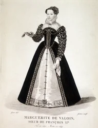 Porträt von Margarete von Navarra (Margarete von Valois, Margarete von Angoulême oder Margarete von Frankreich) (1492-1549) Königin von Navarra und Dichterin - 19. Jahrhundert
