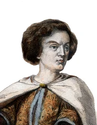 Porträt von Peter Abaelard (Pierre Abailard) (Pierre Abeilard) (1079-1142), französischer scholastischer Philosoph, Theologe und Logiker