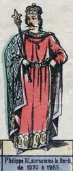Porträt von Philipp III. von Frankreich, bekannt als Philipp der Kühne (1245-1285). Illustration Ende des 19. Jahrhunderts