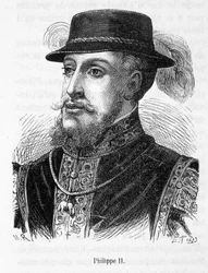 Porträt von Philipp II. (Philippe-Auguste) - in „Histoire de France“ von Henri Martin