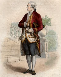 Porträt von Pierre Augustin Caron de Beaumarchais (1732-1799), französischer Uhrmacher, Erfinder, Musiker, Diplomat und Schriftsteller
