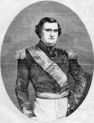 Porträt von Prinz Napoleon Joseph Charles Paul Bonaparte (1822-1891). Gravur in „Le Monde Illustré“ Nr. 94 vom 29. Januar 1859.
