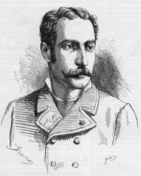 Porträt von Robert Ivens (1850-1898), portugiesischer Entdecker, in „Die Illustrierte Welt“