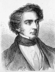 Porträt von Robert Stephenson (1803 - 1859) - im „Album der Wissenschaft; berühmte Gelehrte; Große Entdeckungen“ 1896.