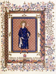 Porträt des Heiligen Ludwig - aus Miniatur des 16. Jahrhunderts