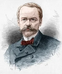 Porträt von Theodore Barriere (1823-1877), französischer Dramatiker. Gravur in „Le Monde Illustré“ Nr. 1071 vom 20. Oktober 1877.