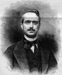 Porträt von Urbano Rattazzi (1808-1873), italienischer Politiker. Kupferstich in „Le Monde Illustré“ Nr. 258 vom 22. März 1862