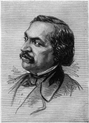 Porträt von Victor Séjour (1816-1874), französischsprachiger amerikanischer Dramatiker. Gravur in „Le Monde Illustré“ Nr. 912 vom 3. Oktober