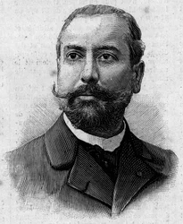 Porträt von Victor Theophile Liotard (1858-1916), französischer Apotheker und Kolonialforscher. Gravur in „Journal des Voyages“ vom 29. Januar