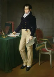 Porträt eines jungen Mannes, der das Journal des Sourds-Muets et Aveugles hält, ca. 1830-40