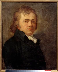 Porträt eines Mannes, einst als André Chénier (1762-1794), französischer royalistischer Dichter, identifiziert. Anonymes französisches Gemälde
