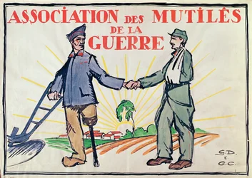 Plakat für die Association des Mutiles de la Guerre, ca. 1920