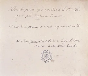 Kostbares Album, das Prinzessin Elisa und ihrer Tochter Camerata gehörte