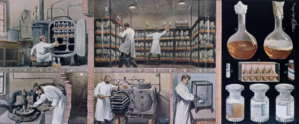 Vorbereitung von Seren zur Bekämpfung der Tuberkulose, aus Les Animaux, ca. 1900