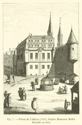 Gefängnis der Abtei, 1702, nach Manesson Mallet, abgerissen im Jahr 1854
