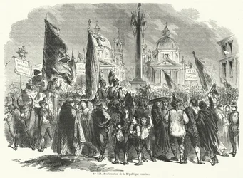 Proklamation der Römischen Republik, Italien, 9. Februar 1849