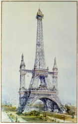 Projekt zur Modifikation des Eiffelturms für die Ausstellung 1900 (Mai 1896)