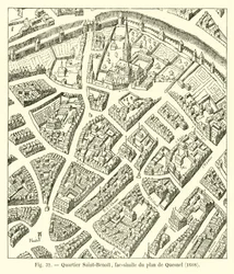 Viertel Saint-Benoit, Faksimile des Plans von Quesnel, 1608