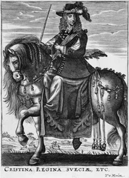 Königin Christina von Schweden (1626-89) zu Pferd