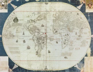 Rc C 2487 Weltkarte, entworfen von Sebastian Cabot (ca. 1476-1557), 1544