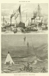 Suche nach Millionen auf dem Meeresgrund (Gravur)