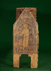 Reliquienschrein des Hl. Calminius, Detail von St. Peter mit den Schlüsseln, Limoges