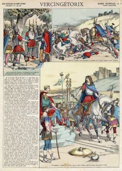 Darstellung des Vercingetorix (ca. 80-ca. 46 v. Chr.), Krieger und gallischer Anführer des Stammes der Arverner, von seinem Volk ausgewählt, den Krieg gegen die Römer anzuführen (Porträt des Vercingetorix (82 v. Chr.-46 v. Chr.), Häuptling des Stammes der