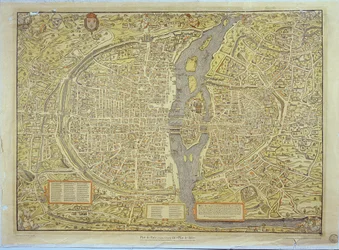 Reproduktion der Basler Karte von Paris, ursprünglich erstellt 1552-59