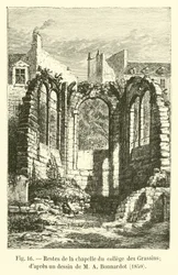 Überreste der Kapelle des Collège des Grassins, nach einer Zeichnung von M. A. Bonnardot, 1850