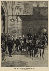 Rückkehr des französischen Präsidenten Felix Faure von seinem Besuch in Russland, 1897